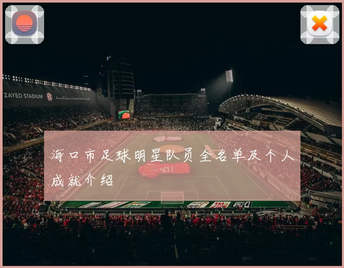 海口市足球明星队员全名单及个人成就介绍